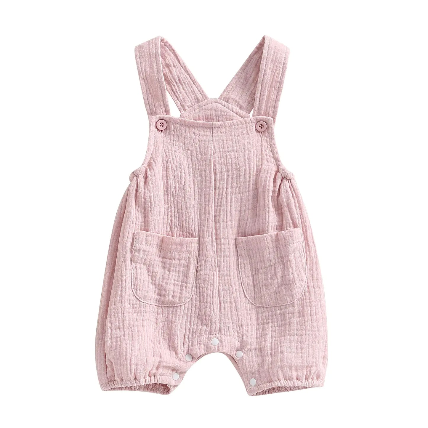 Barboteuse Été Bébé – Lin Coton Sans Manches (0-6mois)